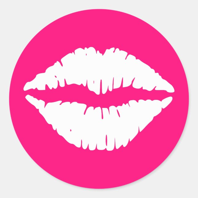 Sticker Rond Pink et lipstick blanc (Devant)
