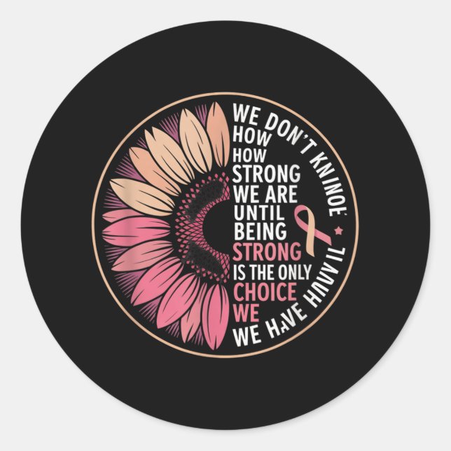 Sticker Rond Pink Forte mentalité Conception de sensibilisation (Devant)