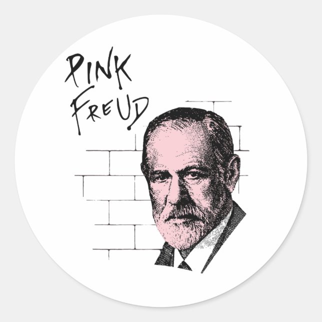 Sticker Rond Pink Freud Sigmund Freud (Devant)