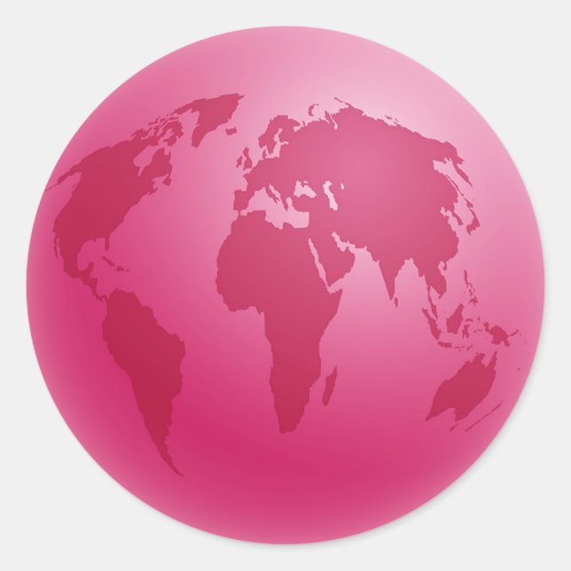 Sticker Rond Pink Globe (Devant)