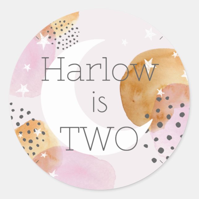 Sticker Rond Pink Moon deux la lune (Devant)