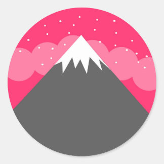 Sticker Rond Pink Mountain Horizon