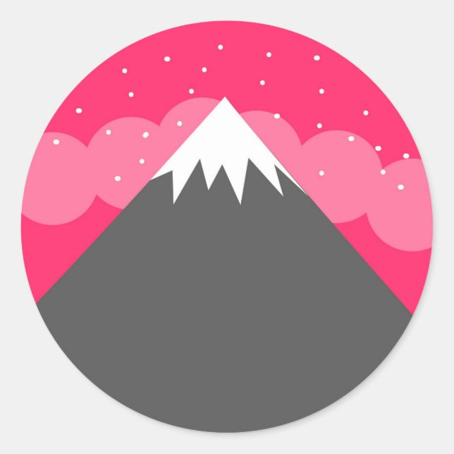 Sticker Rond Pink Mountain Horizon (Devant)