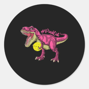 Sticker Rond Pink Out T Rex Et Picklebyll Byll Cancer Du Sein A