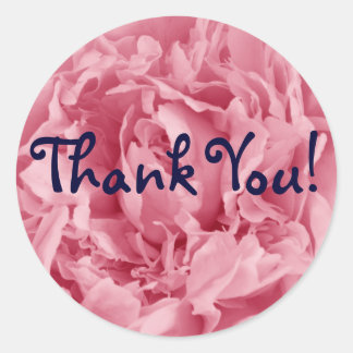 Sticker Rond Pink Peony, Merci !