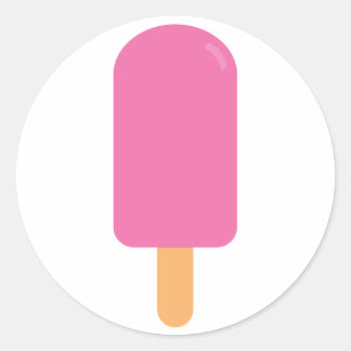 Sticker Rond Pink Popsicle