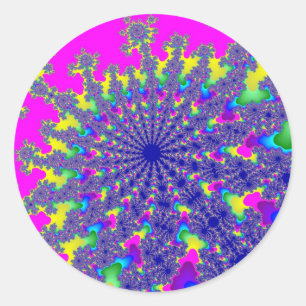 Sticker Rond Pink Rainbow Burn