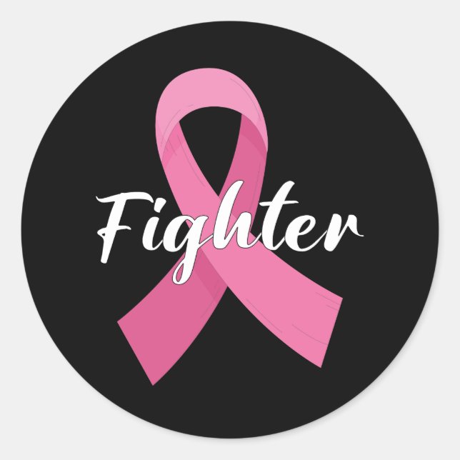 Sticker Rond Pink Ribbon Cancer Sensibilisation Lutte contre le (Devant)