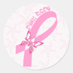 Sticker Rond Pink Ribbon Sensibilisation au cancer du sein