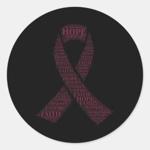 Sticker Rond Pink Ribbon Sensibilisation au cancer du sein T