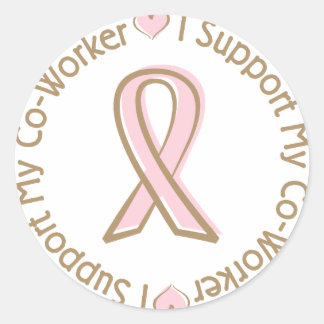 Sticker Rond Pink Ribbon Soutien pour le cancer du sein Co Work