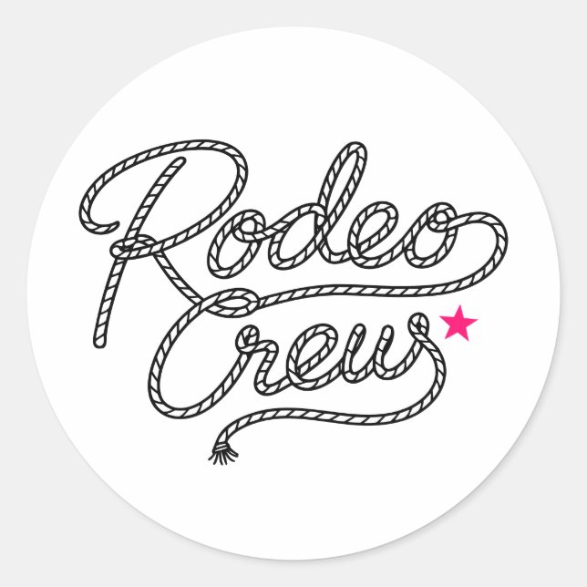 Sticker Rond Pink Rodeo Crew Western Bachelorette Party (Devant)