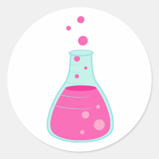 Sticker Rond Pink Science Beer (Devant)