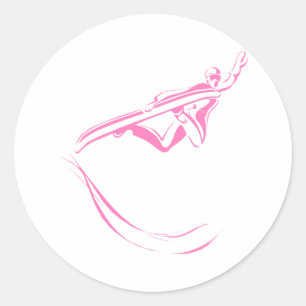 Sticker Rond Pink Snowboard