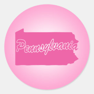 Sticker rond Pink State Pennsylvania