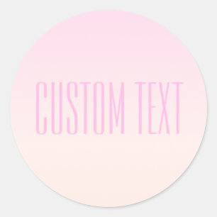 Sticker Rond Pink to Peach Sunset Ombre avec texte personnalisa