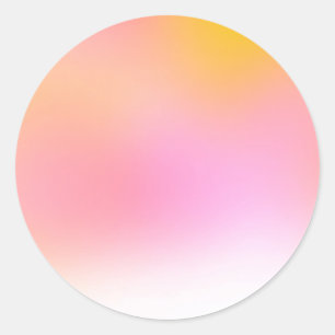 Sticker Rond Pink Yellow Pastel Personnalisé tendance