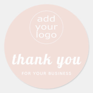 Sticker Rond Pink Your logo Merci à votre entreprise