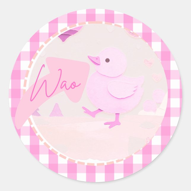 Sticker Rond Pinki chik (Devant)
