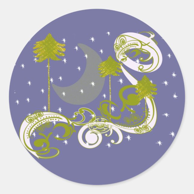 Sticker Rond Pins avec Personnaliser de lune Changement de coul (Devant)