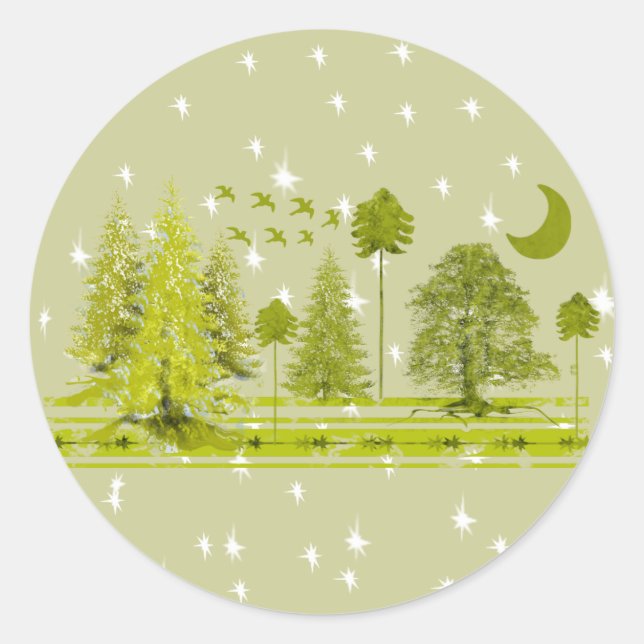 Sticker Rond Pins avec Personnaliser de lune Changement de coul (Devant)