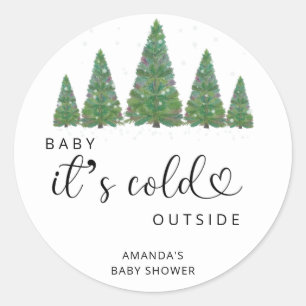 Sticker Rond Pins Bébé il fait froid dehors