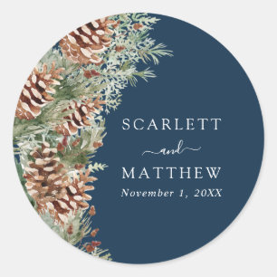 Sticker Rond Pins Bleu Marine