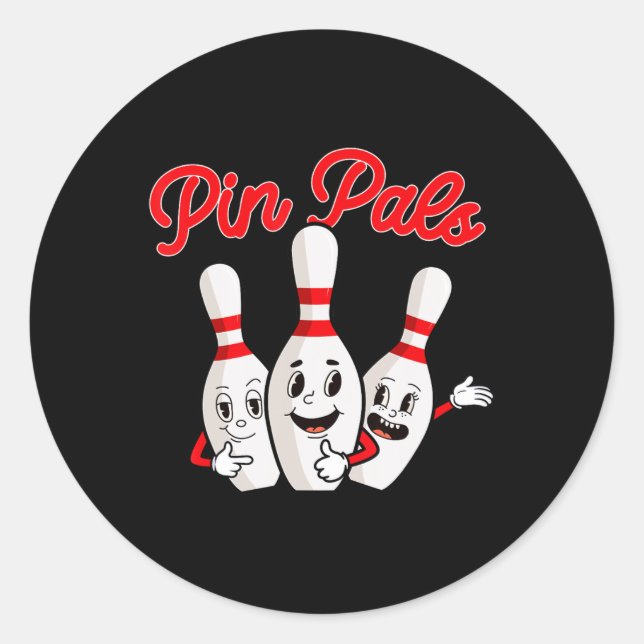 Sticker Rond Pins - Bowling Bowling (Devant)