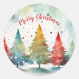 Sticker Rond Pins colorés Noël
