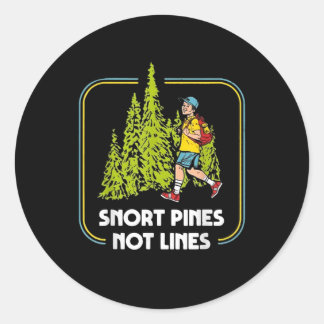Sticker Rond Pins De Snort Pas Lignes Drôle Garçon Aller À L'Éc