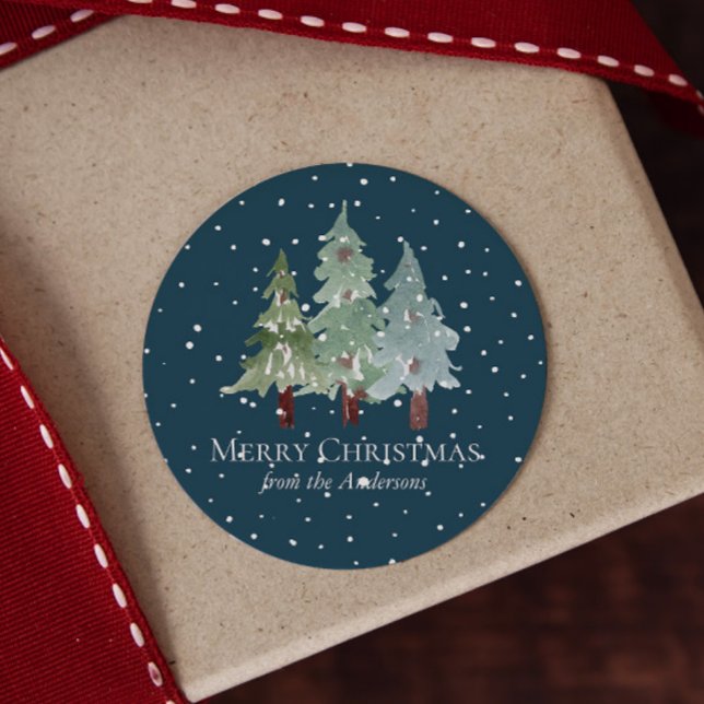 Sticker Rond Pins d'hiver (Créateur téléchargé)