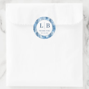 Sticker Rond Pins tranquilles bleus d'hiver