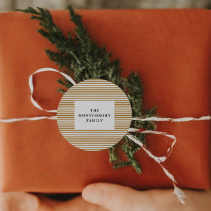 Sticker Rond Pinstripe Or