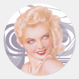 Sticker Rond Pinup des années 1940