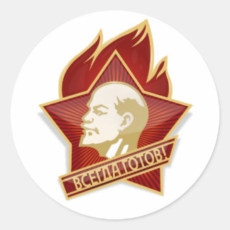 Sticker Rond Pioneers Organisation Vladimir Lénine Socialiste