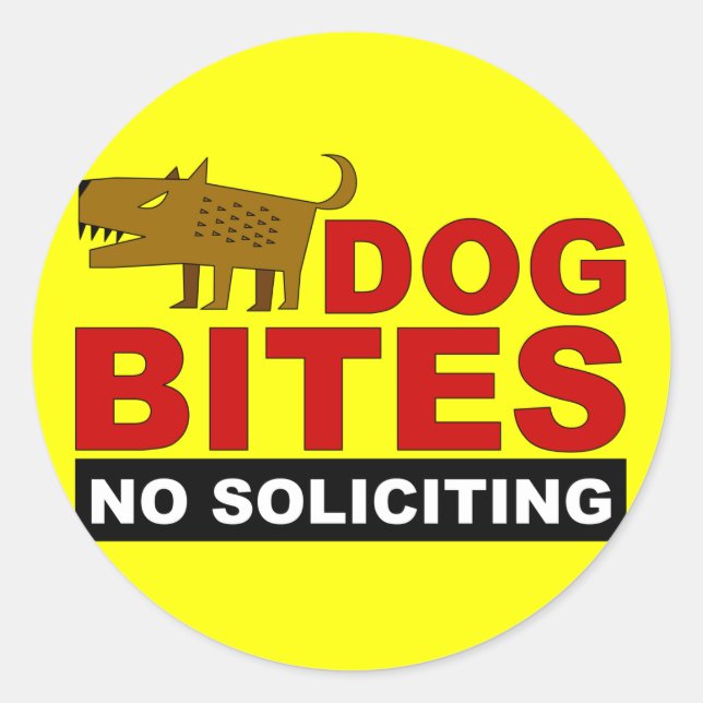 Sticker Rond Piqûres de chien, pas d'autocollant (Devant)