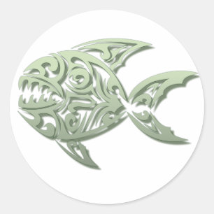 Sticker Rond Piranha