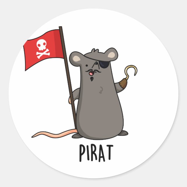 Sticker Rond Pirat Funny Pirate Pirate (Devant)
