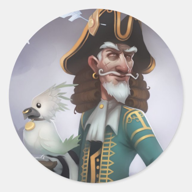 Sticker Rond Pirate101 Capitaine Avery (Devant)