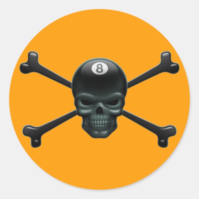 Sticker Rond Pirate à 8 billes (Devant)