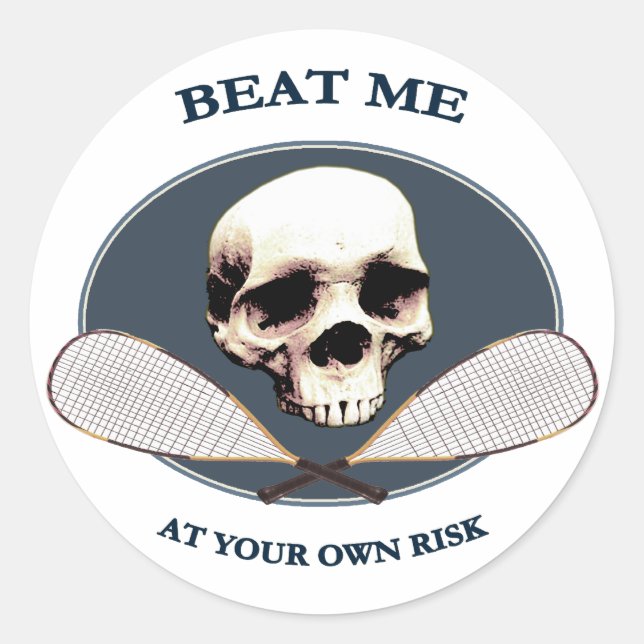 Sticker Rond Pirate Beat Me Racquetball (Devant)