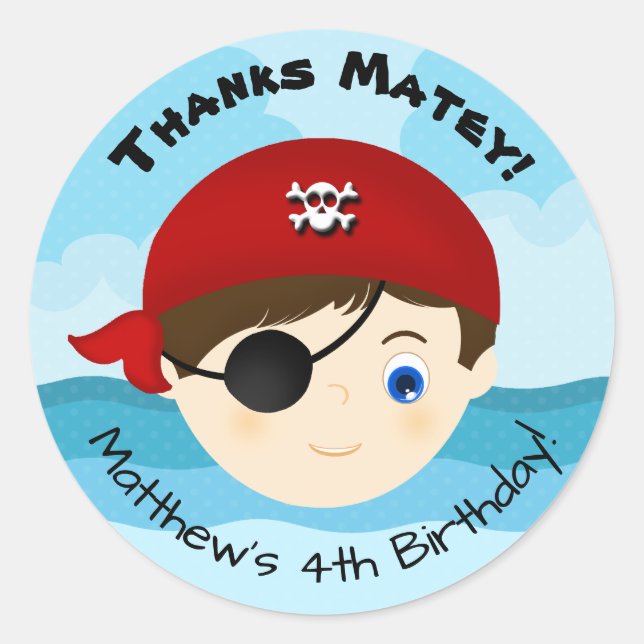 Sticker Rond Pirate Boy (Devant)