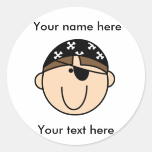 Sticker Rond Pirate Brown Haired customisé