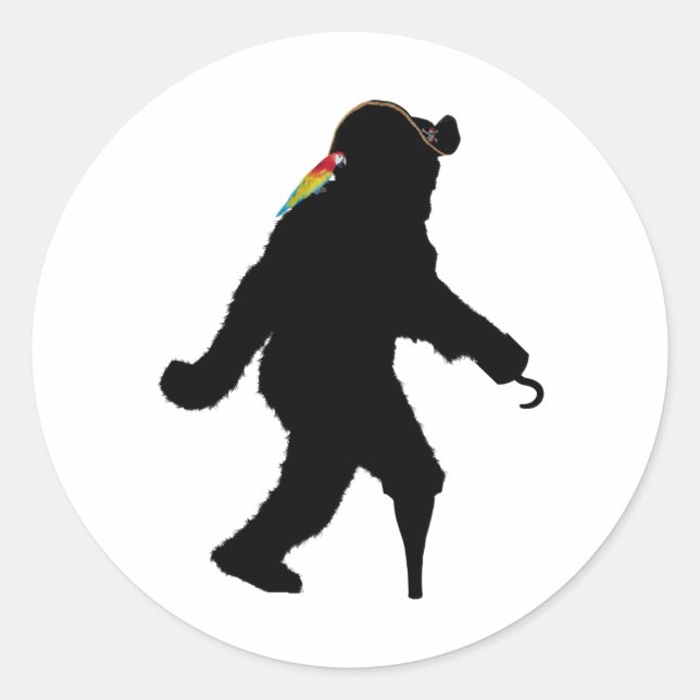 Sticker Rond Pirate Capitaine Sasquatch (Devant)