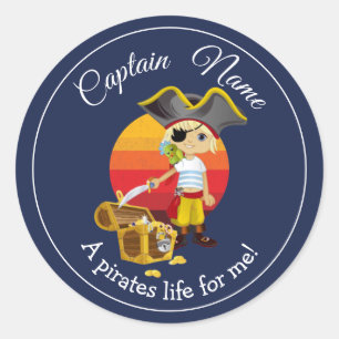 Sticker rond Pirate Classic Boy Party