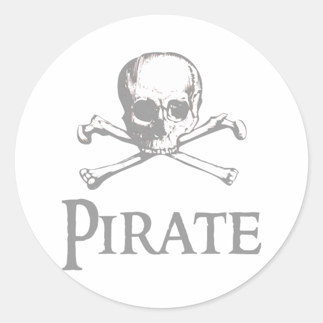 Sticker Rond Pirate crâne et os croisés (Devant)