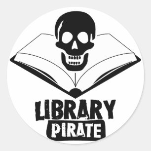 Sticker Rond Pirate de bibliothèque