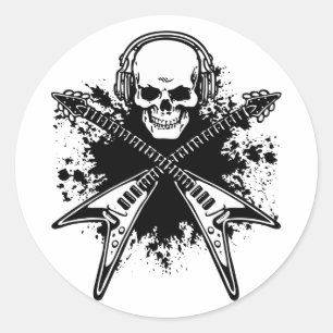 Sticker Rond Pirate de musique 3