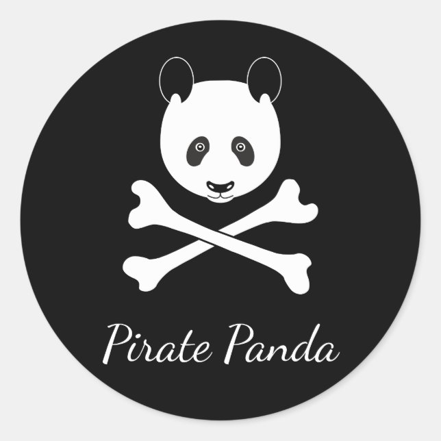 Sticker Rond Pirate de Panda (Devant)