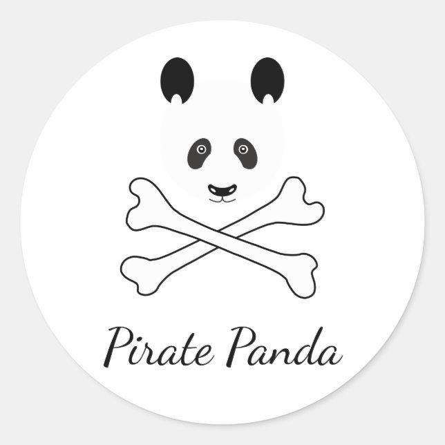 Sticker Rond Pirate de Panda (Devant)